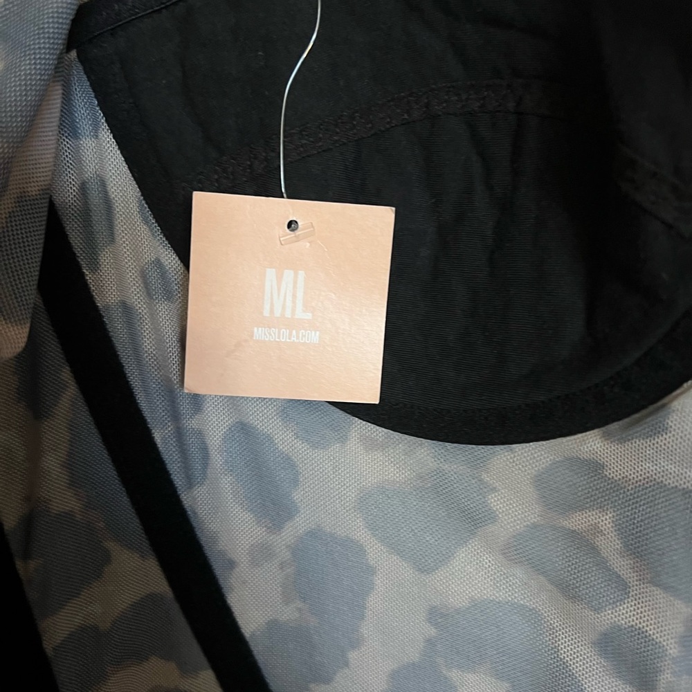 Miss Lola Leopard Print Long Sleeve Top - Picture 11 of 11